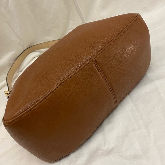 Michael Kors Pebbled Leather Camel Mini Hobo- Adjustable Strap. Goldtone Buckle - Picture 3 of 16
